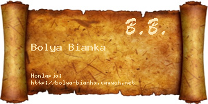 Bolya Bianka névjegykártya